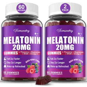 Gummies de mélatonine Tcemundry 20mg en vue de face