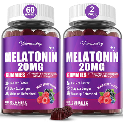 Gummies de mélatonine Tcemundry 20mg en vue de face