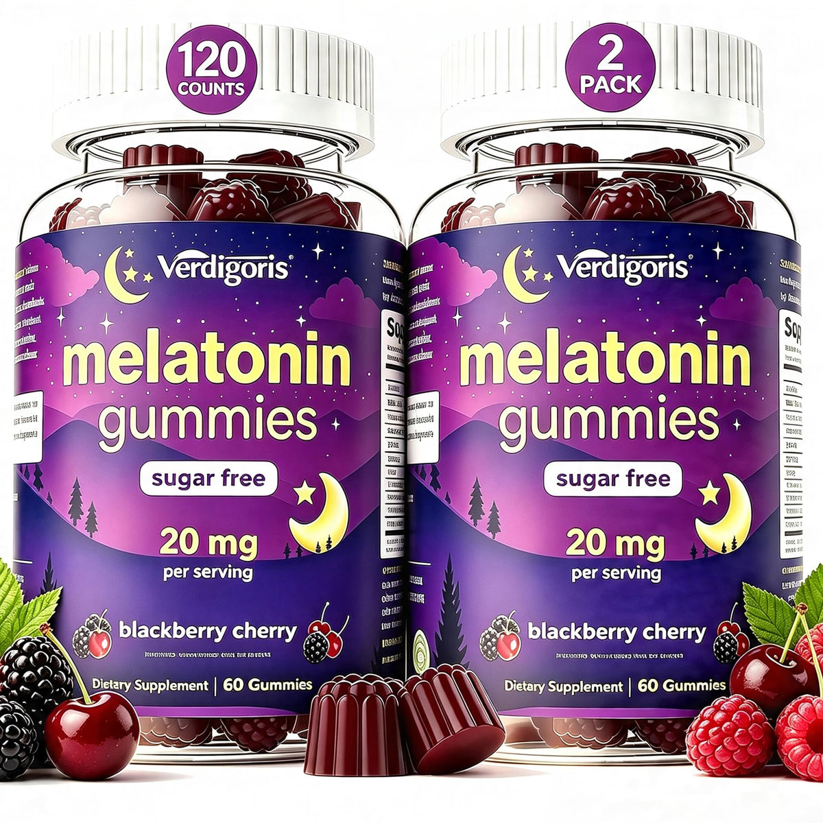 Gummies de mélatonine Verdigoris 20mg, paquet avant