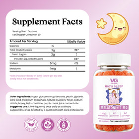 Gummies de Mélatonine VITA GLOBE pour Enfants, emballage