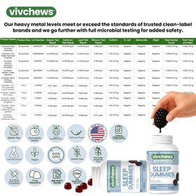 Gummies de mélatonine vivchews avec des fruits frais