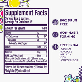 Gummies de mélatonine ZzzQuil Pure Zzzs Kidz 1 mg, avec lavande et camomille