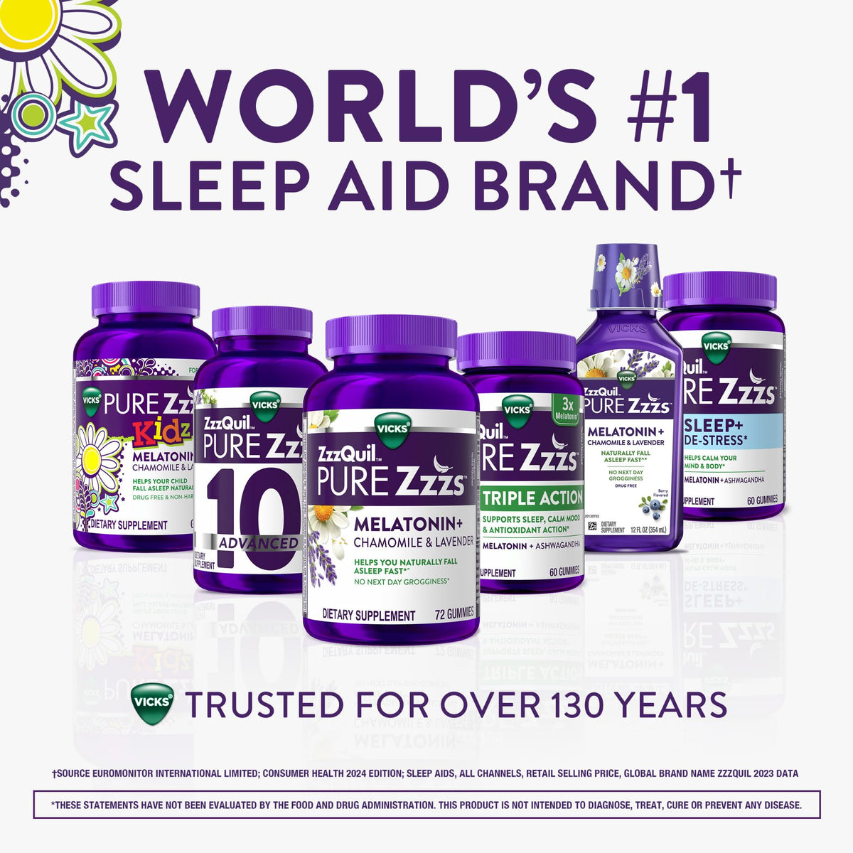 Gummies de mélatonine ZzzQuil Pure Zzzs Kidz 1 mg, saveur baie