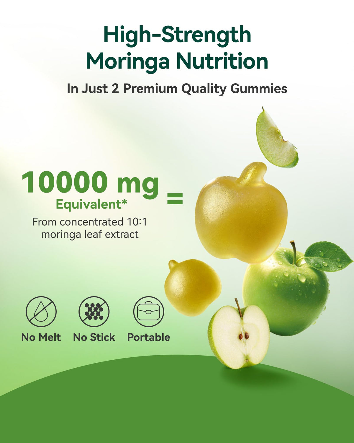 Gummies de Moringa Bio Inner Brightness dans une main