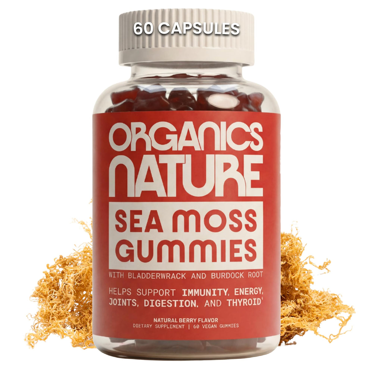 Gummies de Mousse d'Irlande ORGANICS NATURE saveur baie, vue de face