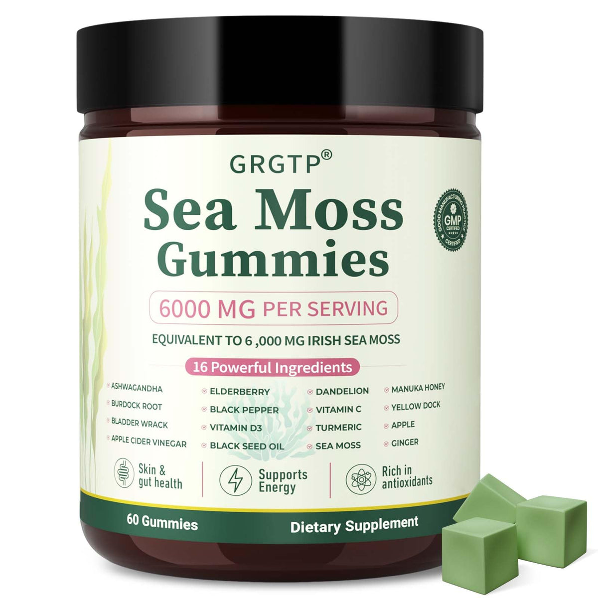 Gummies de Mousse de Mer 16-en-1 GRGTP en vue de face