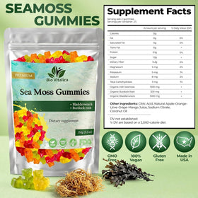 Gummies de Mousse de Mer BIO VITALICA avec saveurs de fraise, mangue et framboise bleue