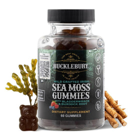Gummies de mousse de mer BUCKLEBURY en bouteille vue de face