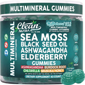 Gummies de Mousse de Mer Clean Nutraceuticals 215g avant avec étiquette verte