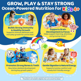Gummies de Mousse de Mer EnvyCure sur une table avec des fruits