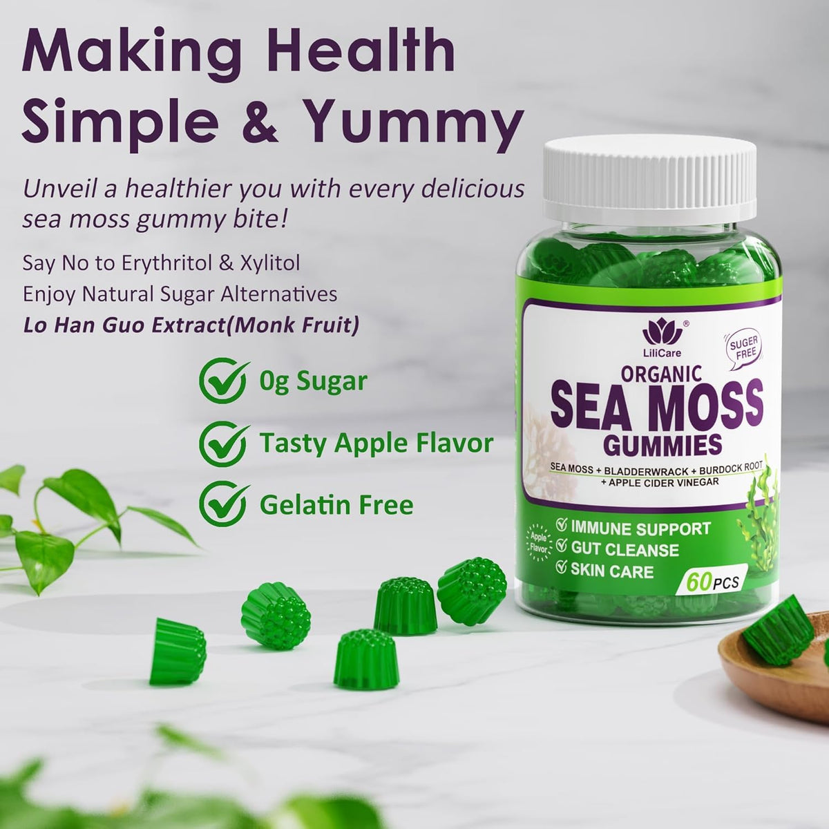 Gummies de Mousse de Mer EnvyDeal en gros plan