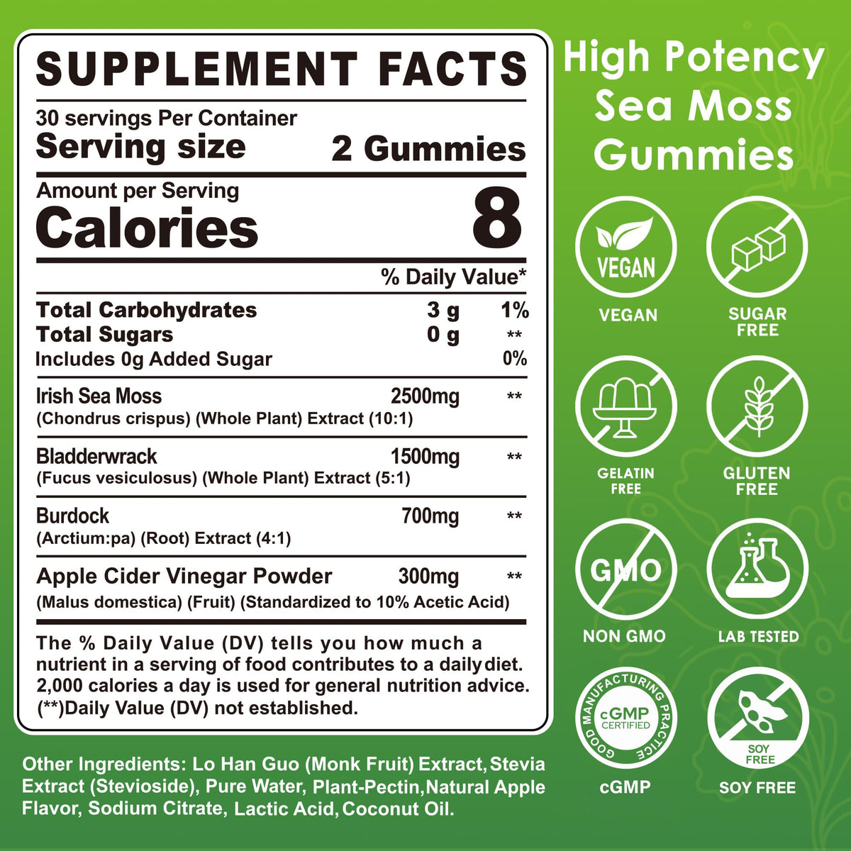 Gummies de Mousse de Mer EnvyDeal pot ouvert montrant les gummies