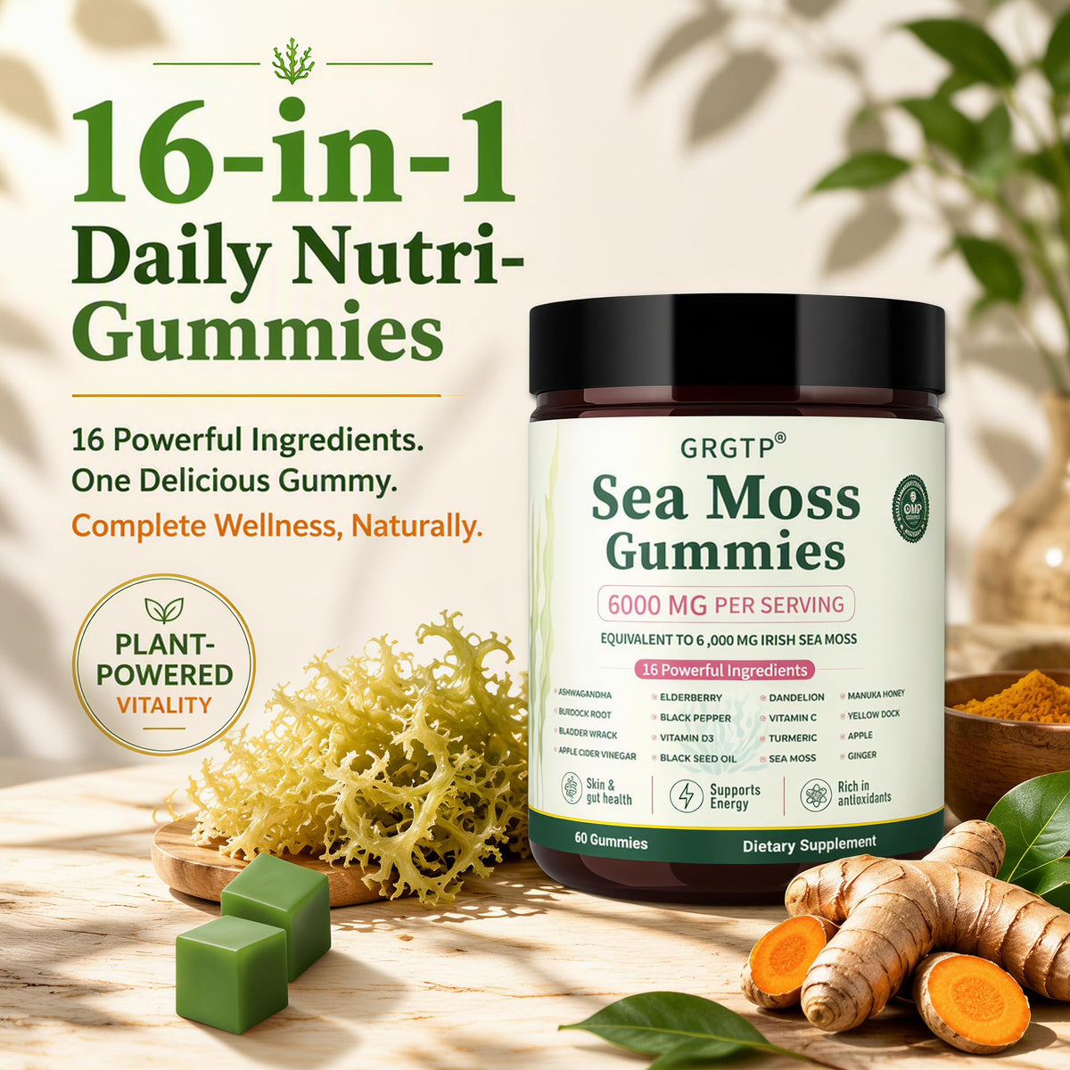 Gummies de Mousse de Mer GRGTP en gros plan