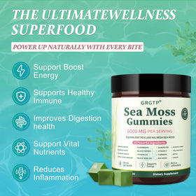 Gummies de Mousse de Mer GRGTP sur une table