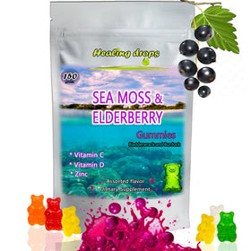 Gummies de Mousse de Mer Irlandais HEALING DROPS, à côté de fruits