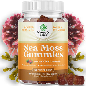 Gummies de mousse de mer Natures Craft en pot de 90 unités