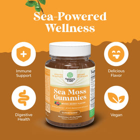 Gummies de mousse de mer Natures Craft sur fond blanc