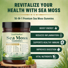 Gummies de Mousse de Mer ZenVitalize sur fond blanc