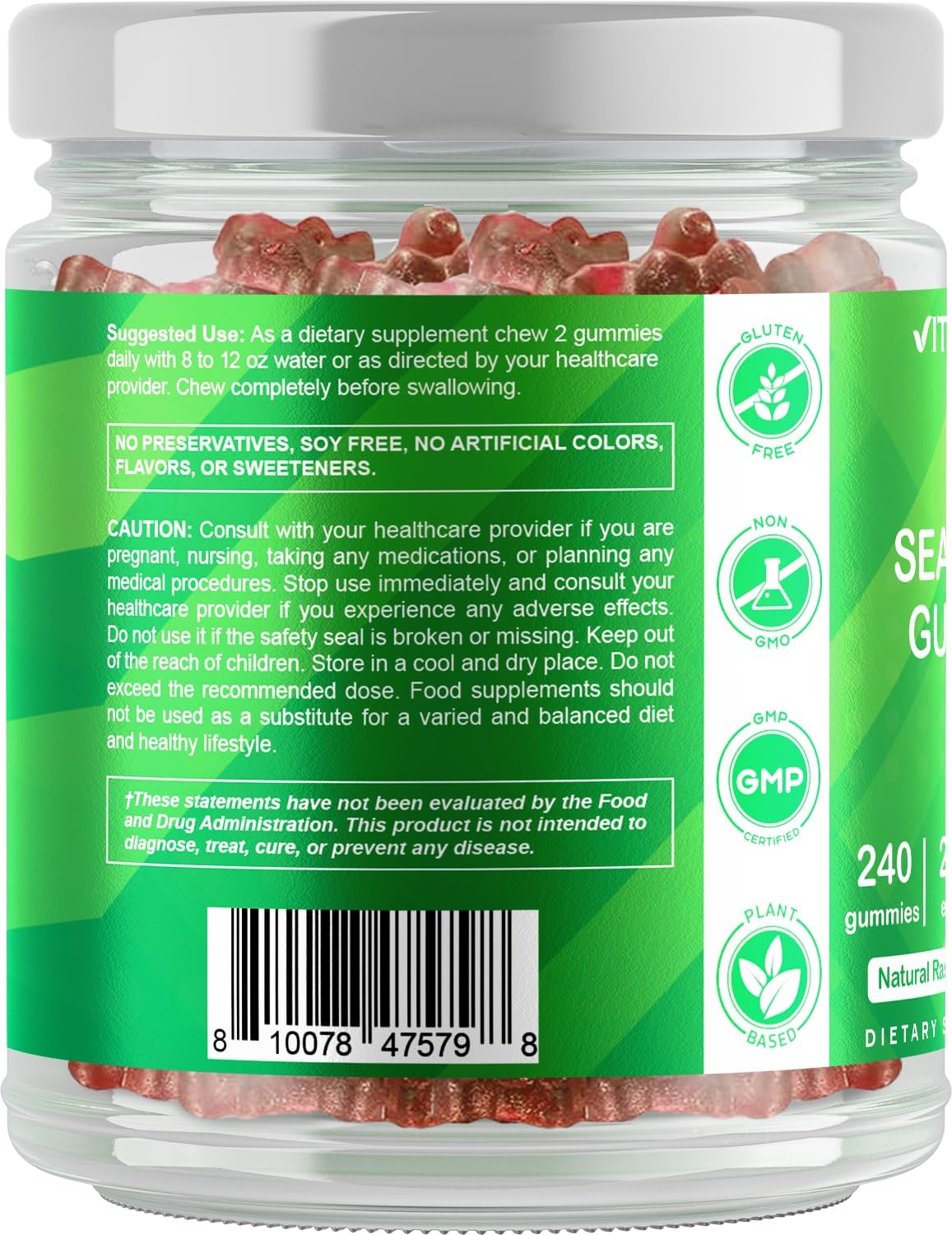 Gummies de Mousse Irlandaise Vitamatic avec goût de framboise