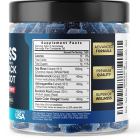 Gummies de mousse irlandaise Vitamax, vue latérale, pot ouvert