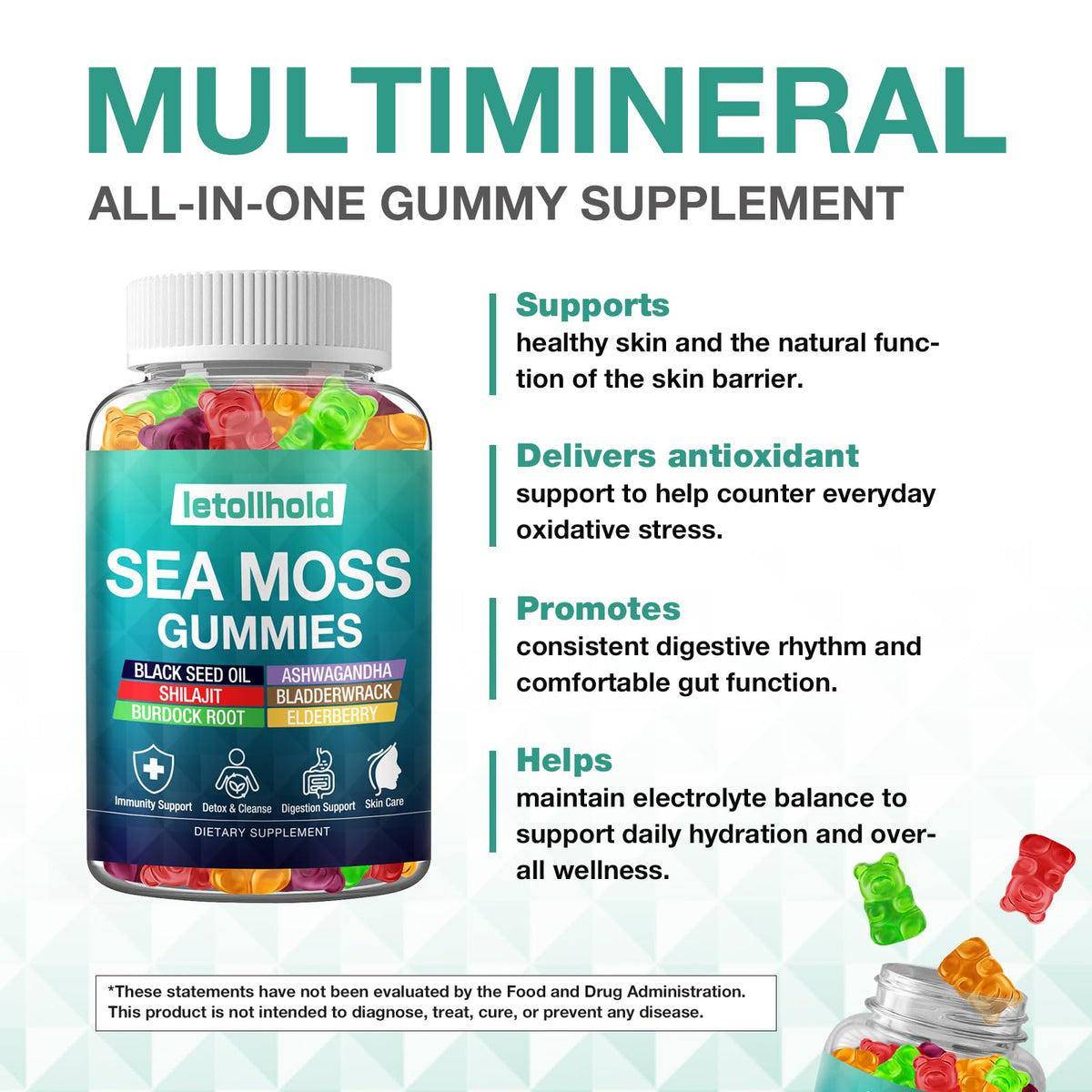 Gummies de Mousse Marine Bio letollhold avec étiquette