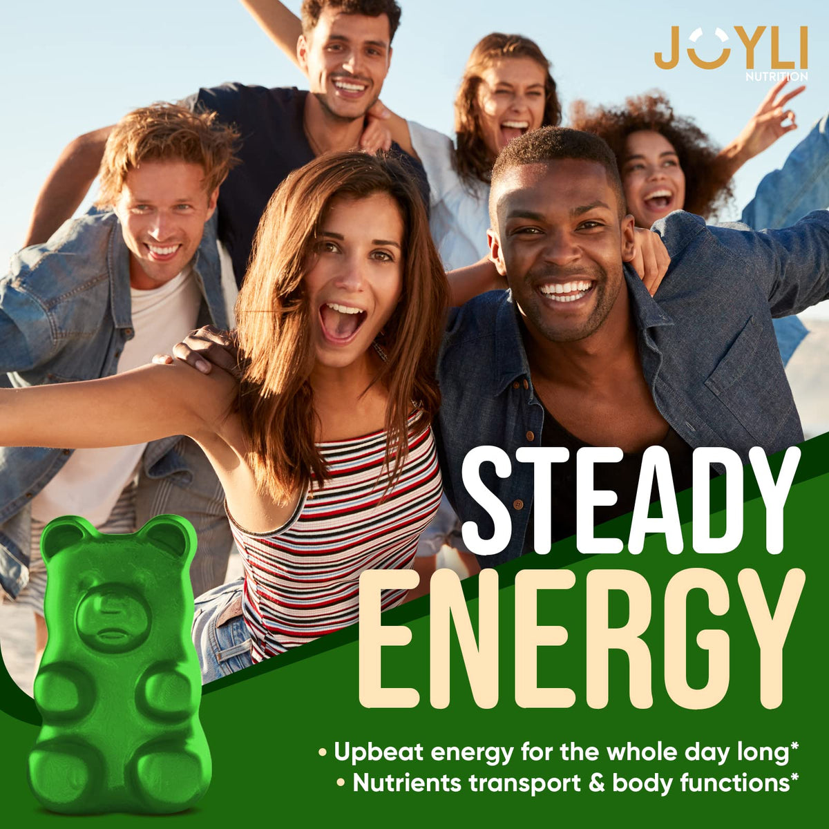 Gummies de mousse marine JOYLI Nutrition, présentation sur une table