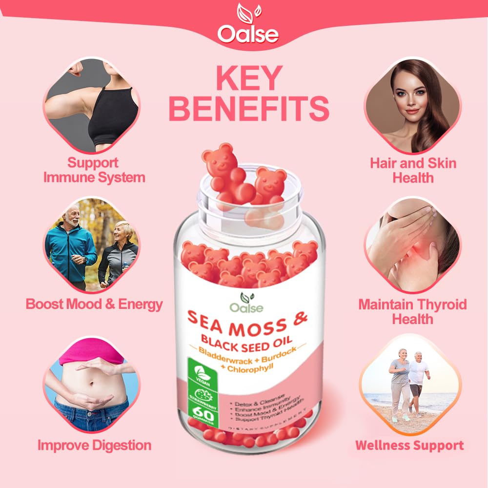 Gummies de mousse marine OALSE en forme d'ourson sur fond blanc