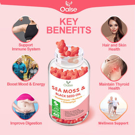 Gummies de mousse marine OALSE en forme d'ourson sur fond blanc
