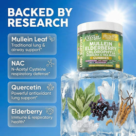 Gummies de Mullein avec poudre de cerise acide et spiruline
