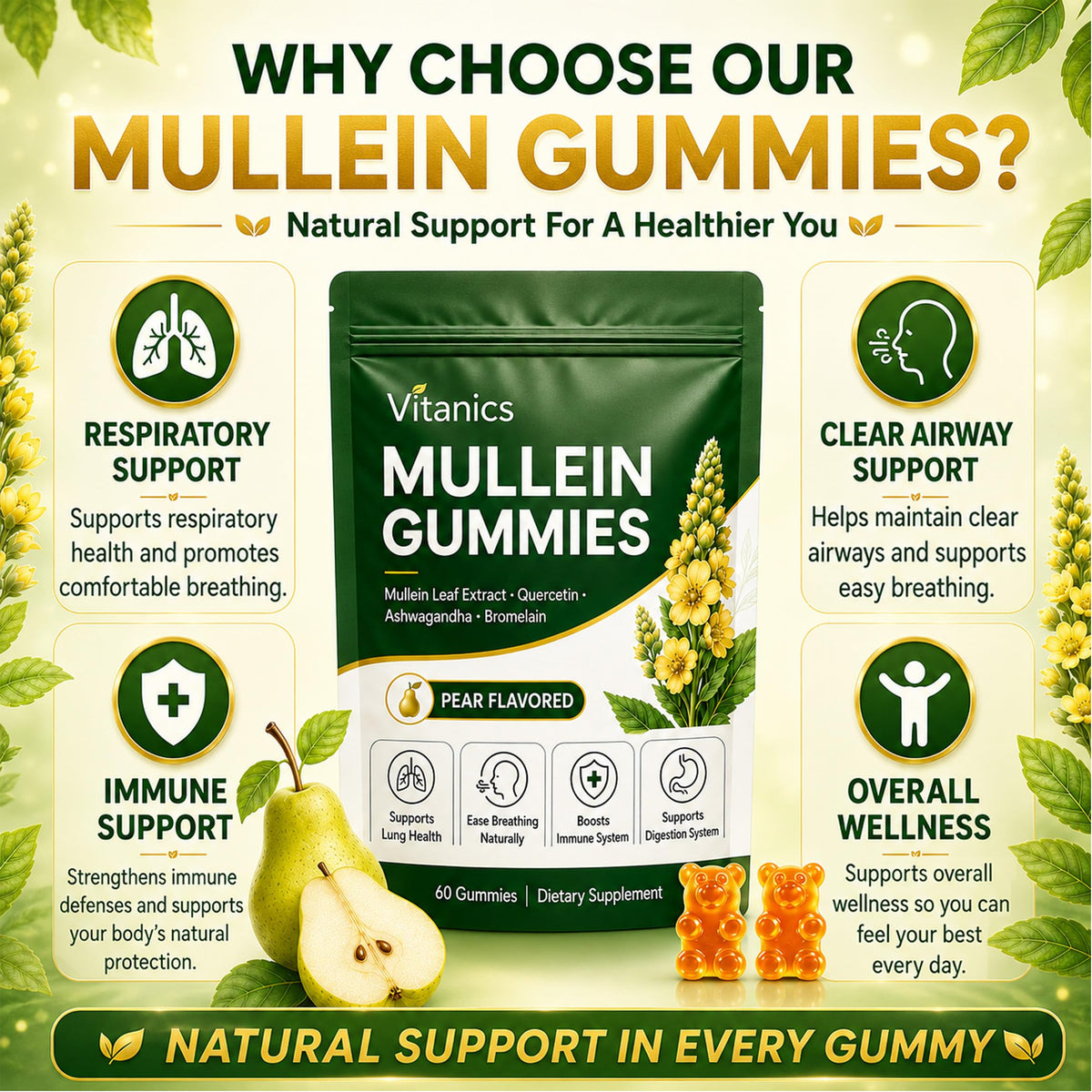 Gummies de Mullein hanachi en gros plan montrant leur texture