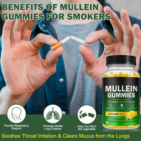 Gummies de Mullein Ruduwu sur une table en bois