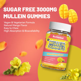 Gummies de Mullein SmildeHeal avec une étiquette visible
