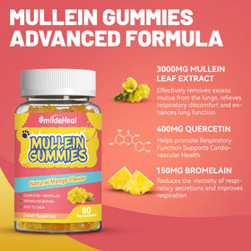 Gummies de Mullein SmildeHeal en gros plan montrant la texture