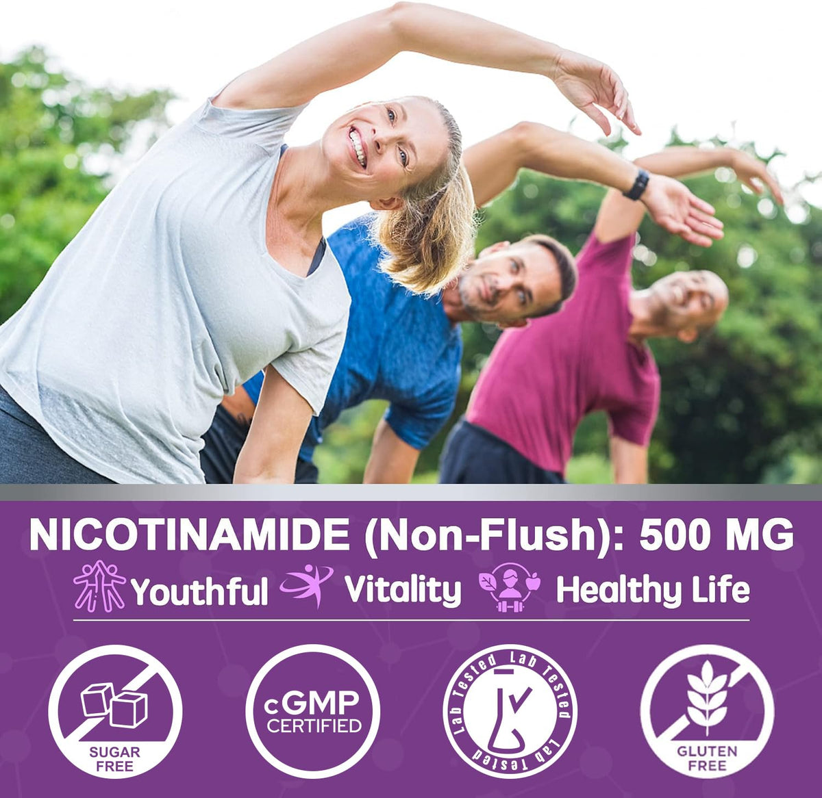 Gummies de Nicotinamide 500mg NEVISS dans une main