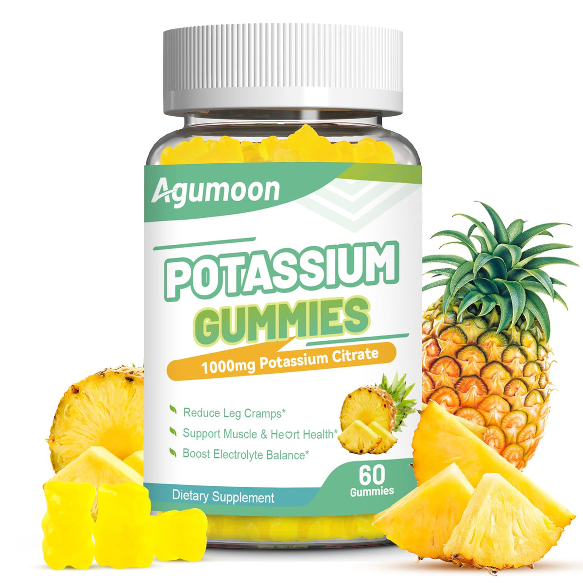 Gummies de potassium Agumoon 1000mg, emballage avant