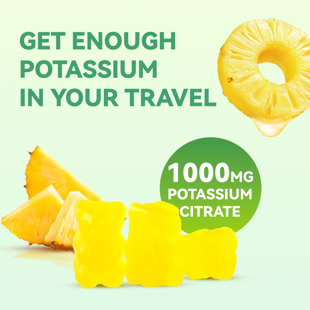 Gummies de potassium Agumoon 1000mg, prise en main