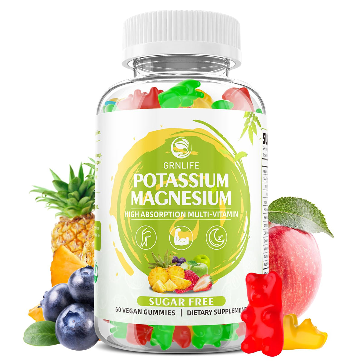 Gummies de Potassium et Magnésium GrnLife vue de face