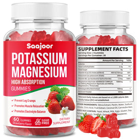 Gummies de Potassium et Magnésium Saajoor en vue de face, emballage rose