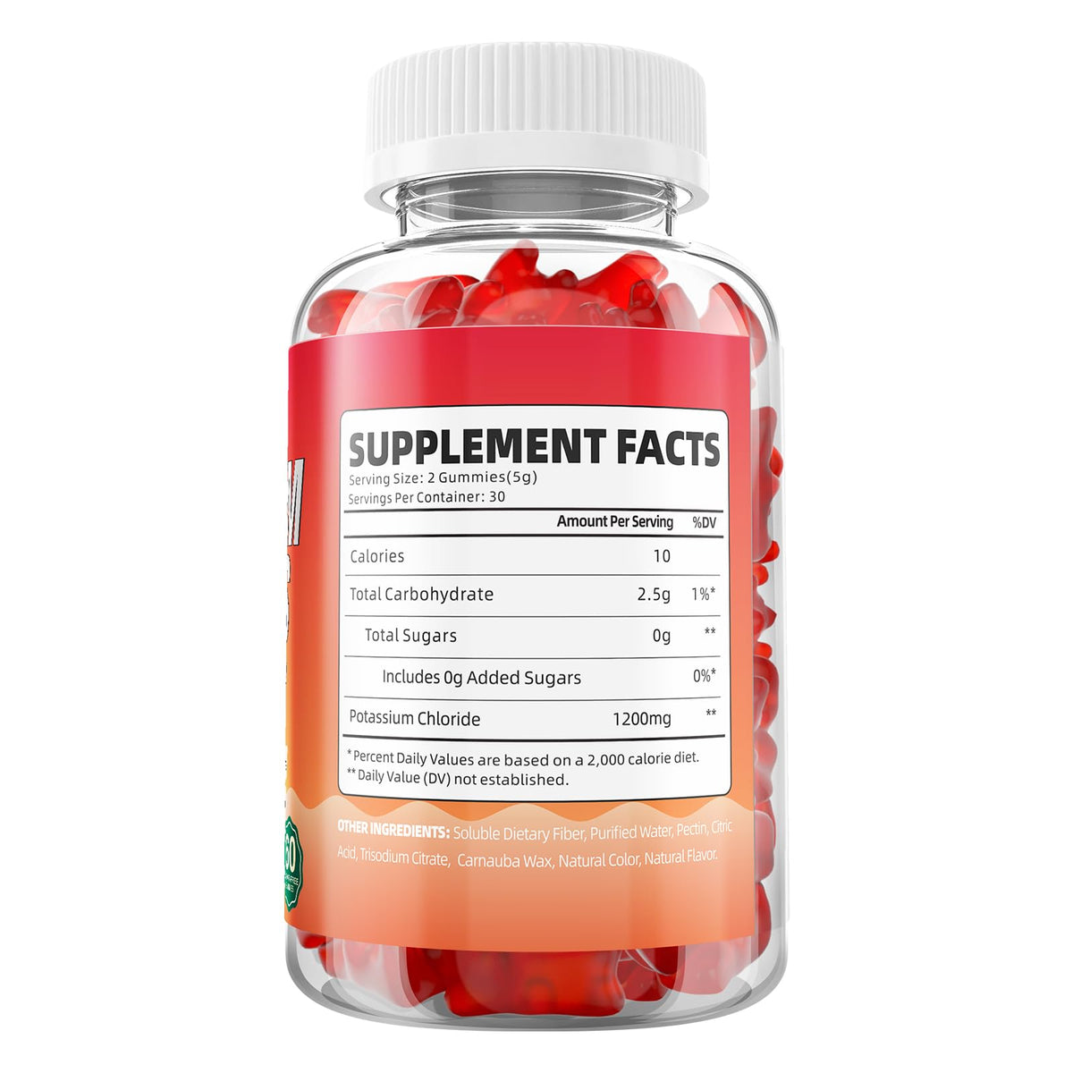 Gummies de Potassium GrnLife 1200mg vue de côté avec texture