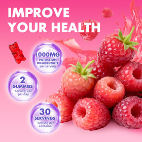 Gummies de potassium GrnLife, présentation avec plusieurs gummies sur une table