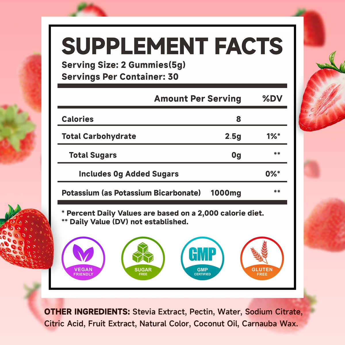 Gummies de potassium MEENCCD 1000mg côté