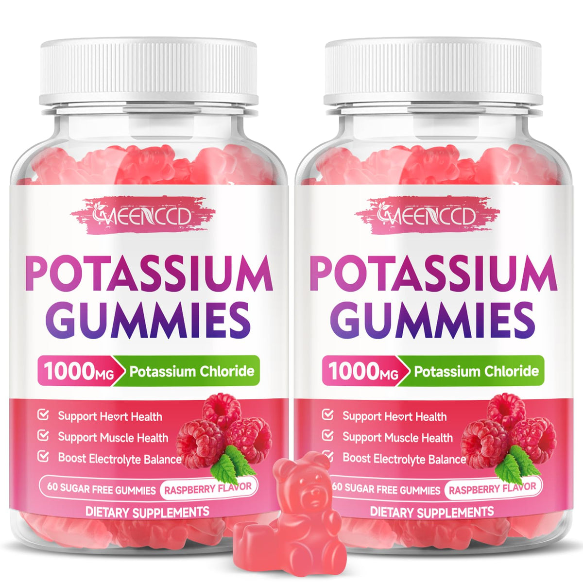 Gummies de Potassium MEENCCD 120 unités, vue de l'avant