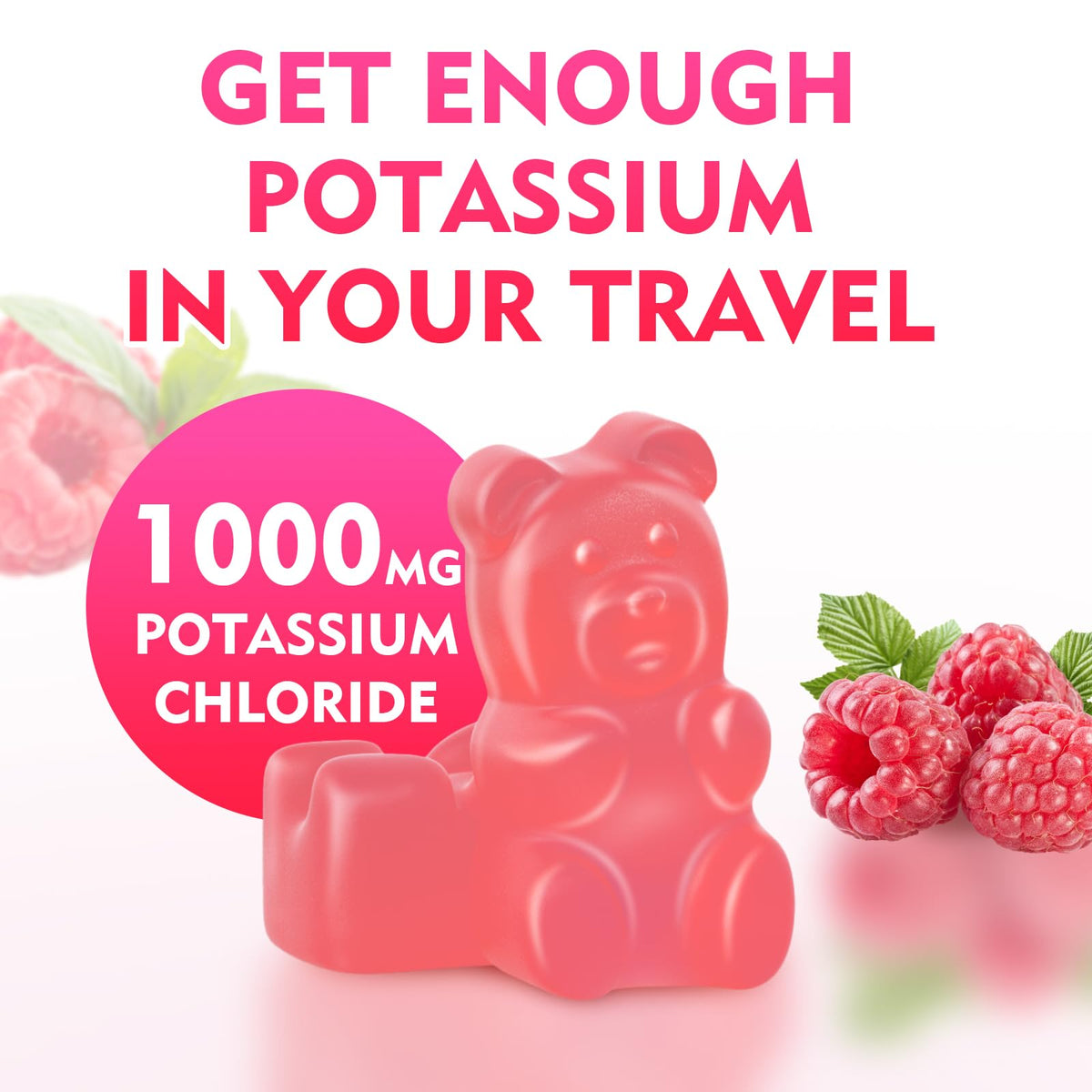 Gummies de Potassium MEENCCD 60 unités goût framboise
