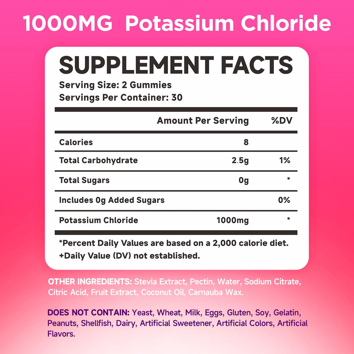 Gummies de Potassium MEENCCD 60 unités vue de côté