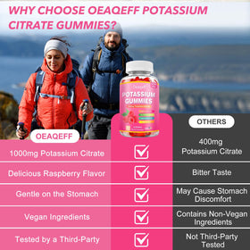 Gummies de Potassium Oeaqeff prêtes à être consommées dans un gym bag
