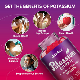 Gummies de potassium ouvertes, montrant leur texture moelleuse