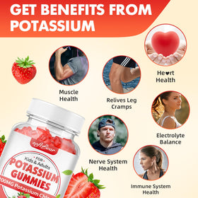 Gummies de potassium softbear, présentation des gummies sur une table