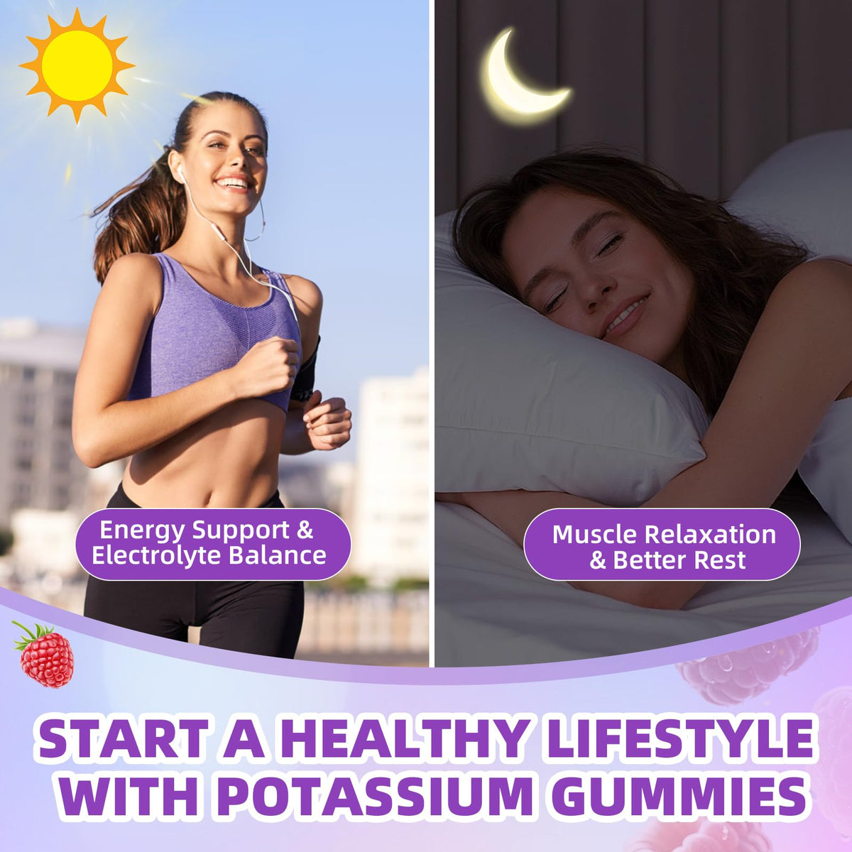 Gummies de potassium XIAAN, ingrédients naturels listés