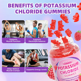 Gummies de potassium XIAAN, présentation des gummies framboise