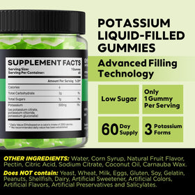 Gummies de potassium Yutiny montrant la texture moelleuse